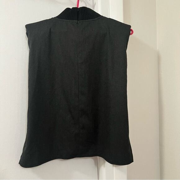 Zara RIBBED TOP WITH SHOULDER PADS Size Medium - Picture 13 of 13